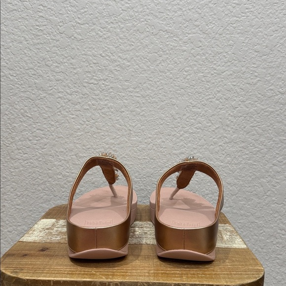 Fitflop Galaxy Toe Thong Rose Gold Sandals Size 10 - Picture 9 of 12